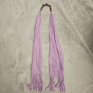 Lavender Scarf With Silver And Purple Beading